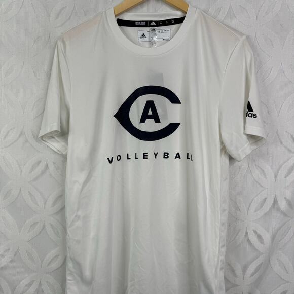 Adidas UC Davis Aggies White Volleyball Clima Tech Tee Size M NWT - Picture 3 of 6